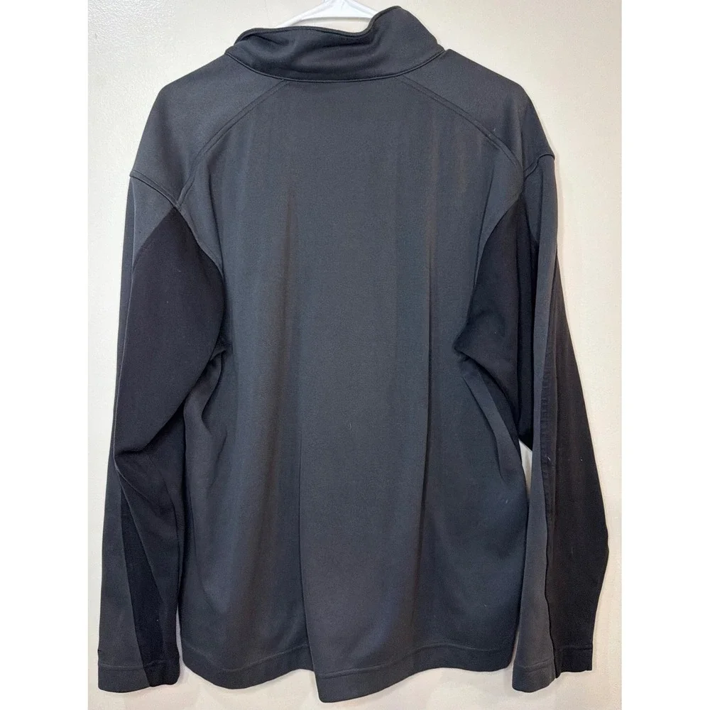 Nike Golf Dri-FIT Mens Large Quarter Zip‎ Pullover Black Grey Colorblock Sweater